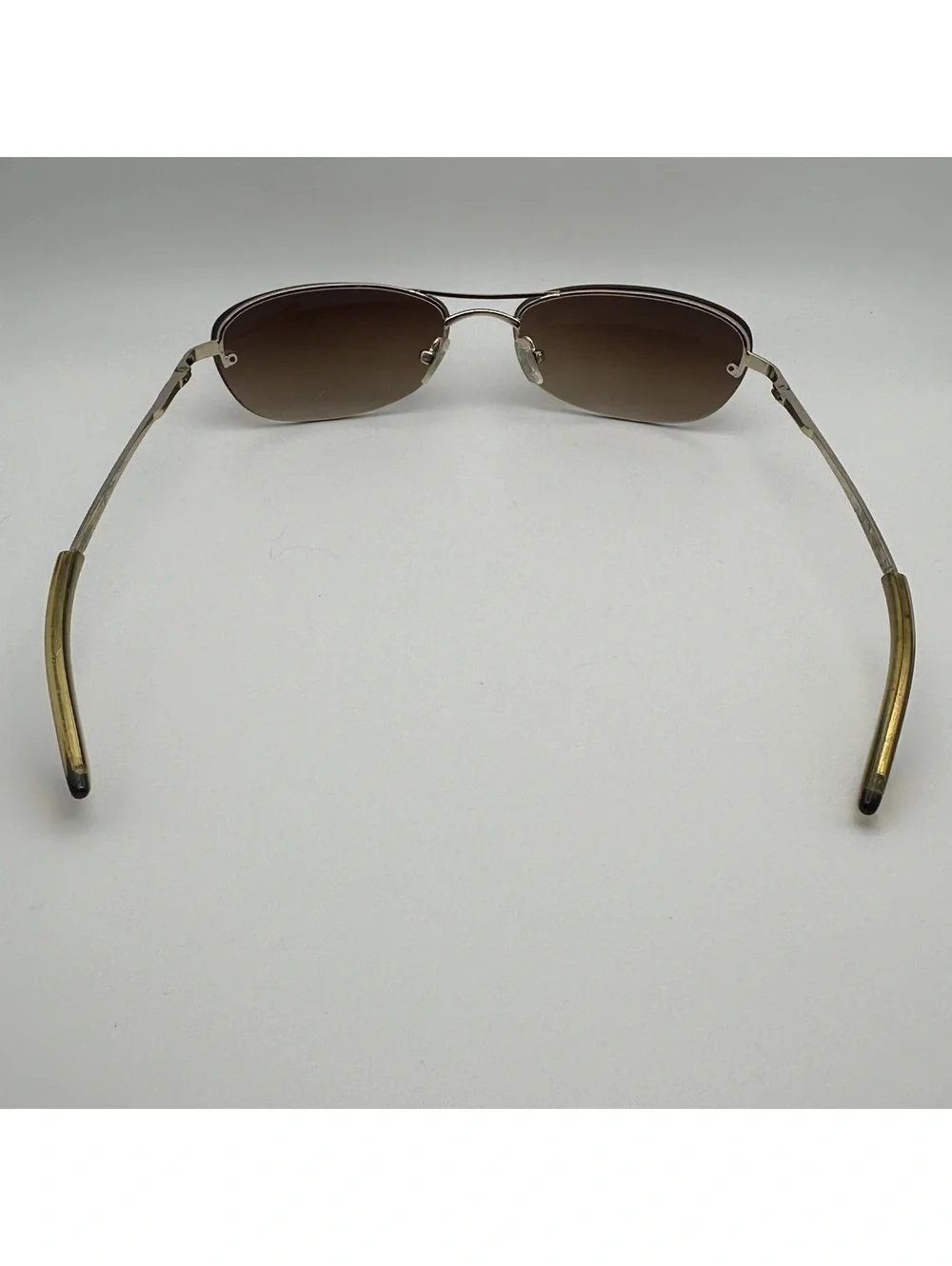 Fossil Men's Rimless Aviator Sunglasses with Brown Gradient Lenses